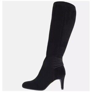 BCBGeneration Rozz Stretch Knee High Boots Black Suede Retail $249 Size 9.5